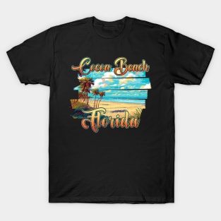 Retro Vintage Family Vacation Florida Cocoa Beach Gift For Men Women T-Shirt